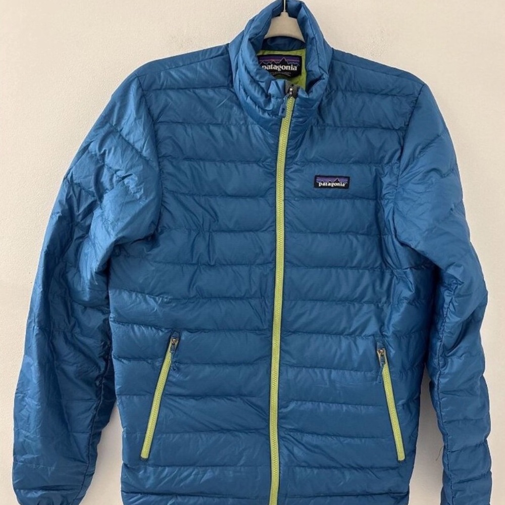 Patagonia Men's Down Sweater , Blue and Green , like new condition , no flaws